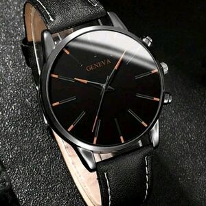 Men's Quartz Watch Suit: Classic Faux Leather Strap, Round Dial, Durability